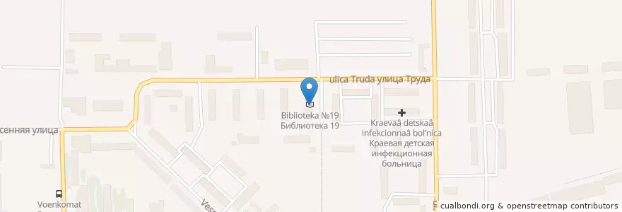 Mapa de ubicacion de Библиотека №19 en Rusia, Дальневосточный Федеральный Округ, Забайкальский Край, Читинский Район, Городской Округ Чита.