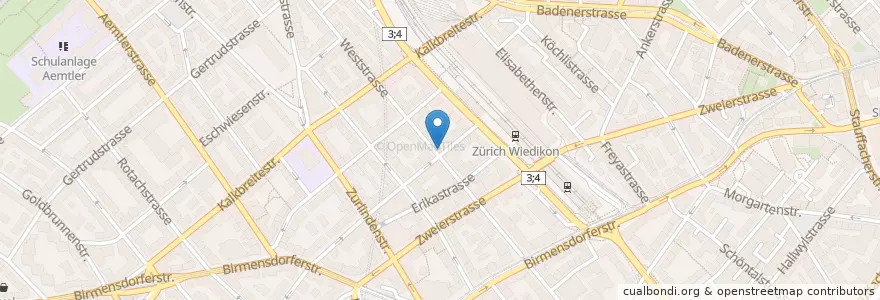 Mapa de ubicacion de Maximilian Café & Bar en Schweiz/Suisse/Svizzera/Svizra, Zürich, Bezirk Zürich, Zürich.