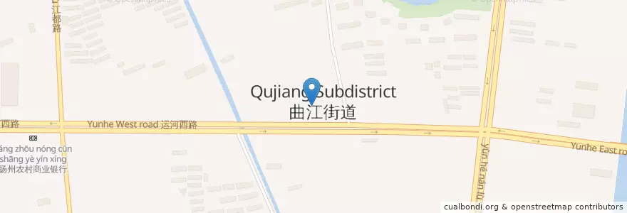 Mapa de ubicacion de 交通银行 en China, 扬州市, Jiangsu, 广陵区 (Guangling).