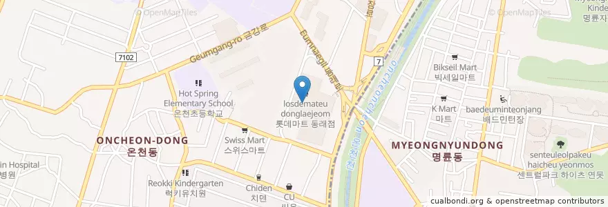Mapa de ubicacion de 롯데시네마 동래점 en Korea Selatan, 부산, 동래구, 온천동.