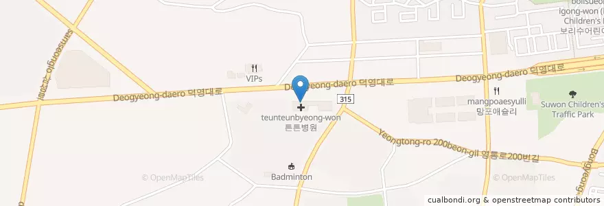 Mapa de ubicacion de Subway en 대한민국, 경기도, 수원시, 영통구.
