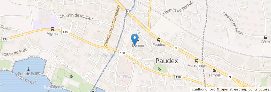 Mapa de ubicacion de Pharmacie de Paudex en Zwitserland, Waadland, District De Lavaux-Oron, Paudex.
