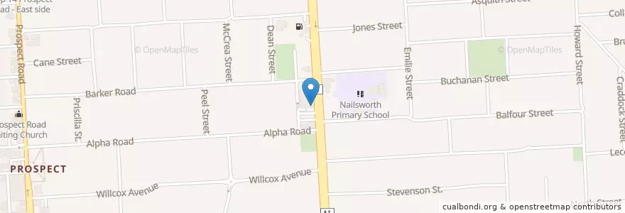 Mapa de ubicacion de Guardian Pharmacy en 澳大利亚, 南澳大利亚州, Adelaide, City Of Prospect.