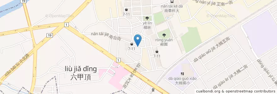 Mapa de ubicacion de 炒翻天食堂 en 臺灣, 臺南市, 永康區.