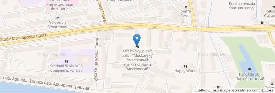 Mapa de ubicacion de Участковый пункт полиции "Московский" en Russia, Northwestern Federal District, Kaliningrad, Kaliningrad.