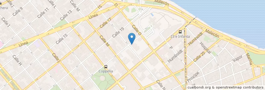 Mapa de ubicacion de Club 21 en Kuba, Havanna, Plaza De La Revolución.