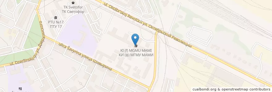 Mapa de ubicacion de КИ (ф) МГМУ МАМИ en Russie, District Fédéral Central, Oblast De Moscou, Коломенский Городской Округ.