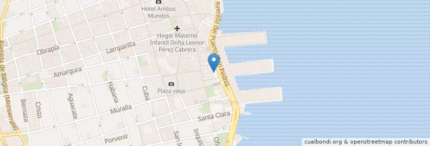 Mapa de ubicacion de 아시스 산 프란시스코 대성당 en 쿠바, La Habana, La Habana Vieja.