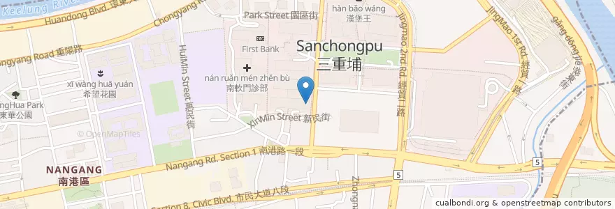 Mapa de ubicacion de 臺灣中小企業銀行 en 臺灣, 新北市, 臺北市, 南港區.