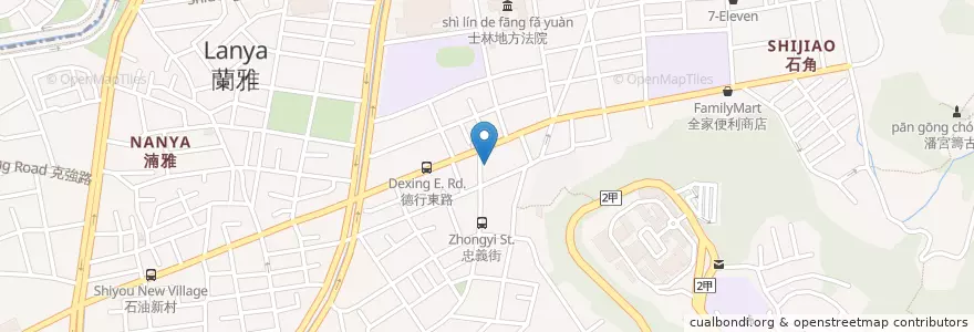 Mapa de ubicacion de 黏囍 輕食。早午餐 en تایوان, 新北市, تایپه, 士林區.