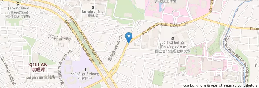 Mapa de ubicacion de 國立臺北護理健康大學 en Taiwan, 新北市, Taipé, 北投區.