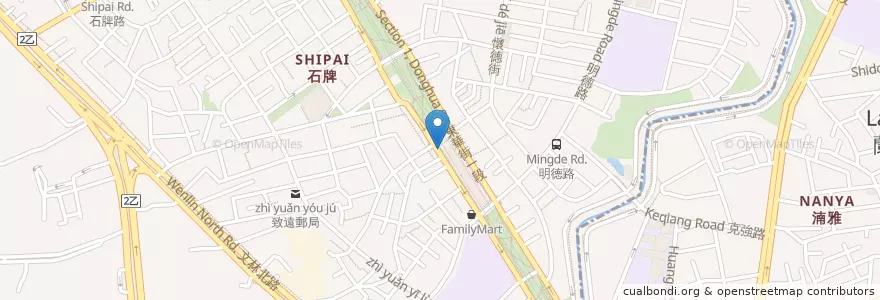 Mapa de ubicacion de 捷運明德站 en تایوان, 新北市, تایپه, 北投區.