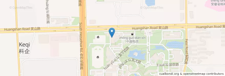 Mapa de ubicacion de 西三餐厅 en China, Anhui, Hefei, Shushan District, Urban Hefei, Daoxiangcun Subdistrict.
