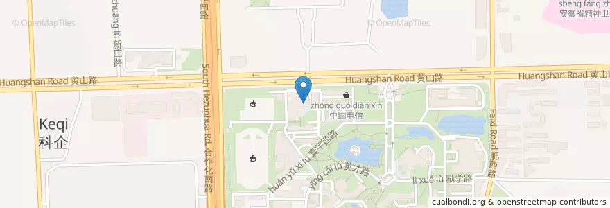 Mapa de ubicacion de 硒谷餐厅 en China, Anhui, Hefei, 蜀山区 (Shushan), 合肥市区, 稻香村街道.