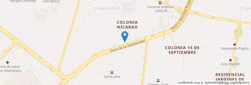 Mapa de ubicacion de Bar Nicarao en نيكاراجوا, Departamento De Managua, Managua (Municipio).