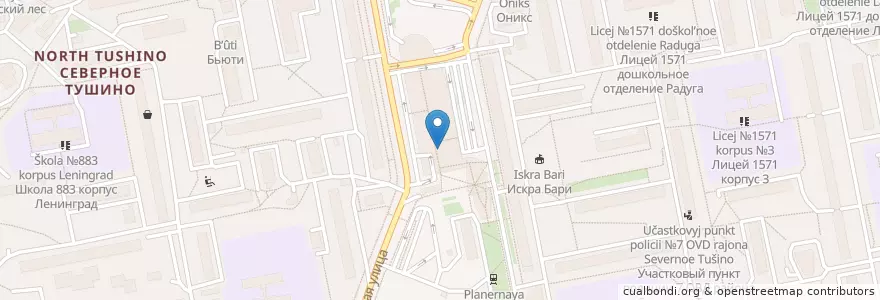 Mapa de ubicacion de Горздрав en 러시아, Центральный Федеральный Округ, Москва, Северо-Западный Административный Округ, Район Северное Тушино.