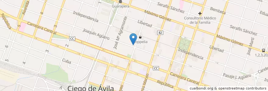 Mapa de ubicacion de La esquina de Eddy Martín en 쿠바, Ciego De Ávila, Ciego De Ávila, Ciudad De Ciego De Ávila, Ciudad De Ciego De Ávila.