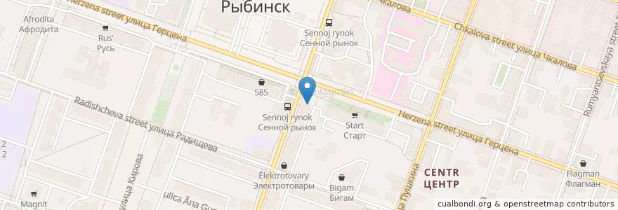 Mapa de ubicacion de Советский en Rusia, Distrito Federal Central, Óblast De Yaroslavl, Рыбинский Район, Городской Округ Рыбинск.