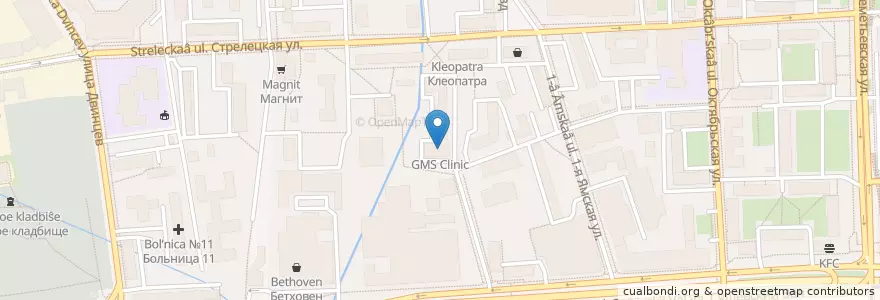 Mapa de ubicacion de GMS Clinic en 俄罗斯/俄羅斯, Центральный Федеральный Округ, Москва, Северо-Восточный Административный Округ, Район Марьина Роща.