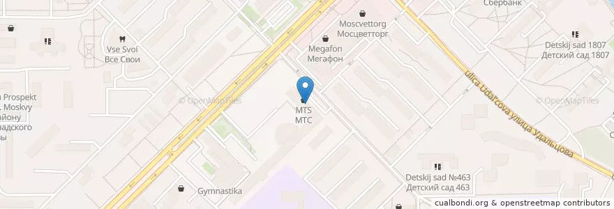 Mapa de ubicacion de 8&8 en Russia, Central Federal District, Moscow, Western Administrative Okrug, Prospekt Vernadskogo District.
