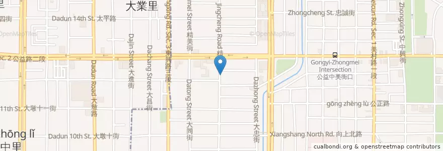 Mapa de ubicacion de 大豐麵食專賣店 en تايوان, تاي شانغ.