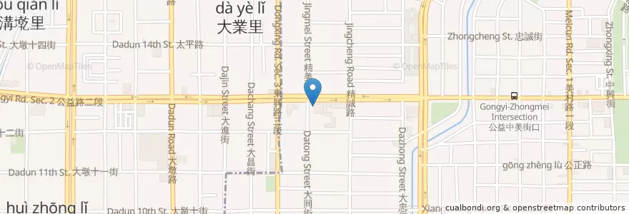 Mapa de ubicacion de 遠東國際商業銀行 en 타이완, 타이중 시.