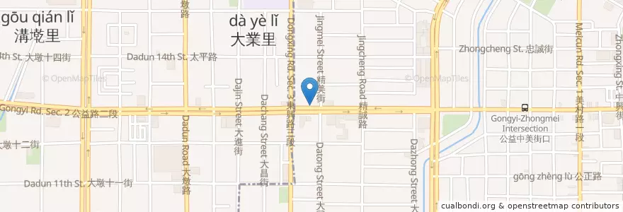 Mapa de ubicacion de 小肥牛蒙古鍋 en Taiwán, Taichung, 南屯區.