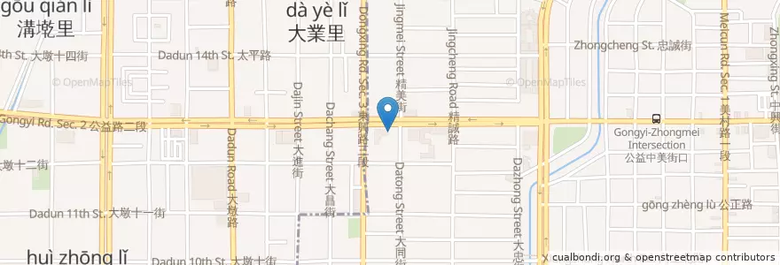 Mapa de ubicacion de 況味慶 en تایوان, تایچونگ, 南屯區.