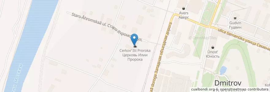 Mapa de ubicacion de Церковь Илии Пророка en Russie, District Fédéral Central, Oblast De Moscou, Дмитровский Городской Округ.