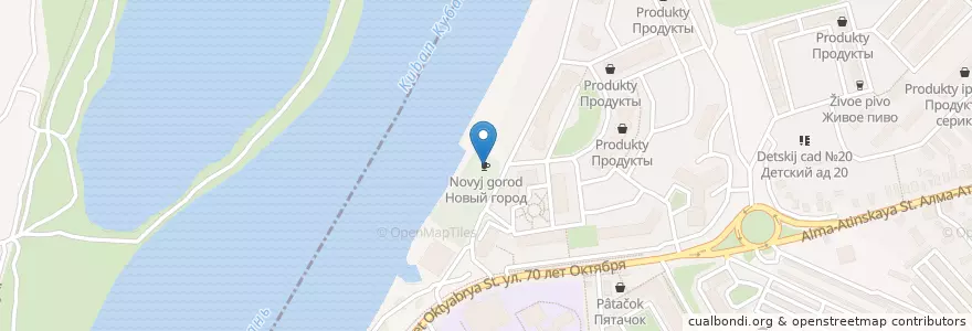Mapa de ubicacion de Новый город en روسيا, منطقة فيدرالية جنوبية, منطقة كراسنودار, Городской Округ Краснодар.