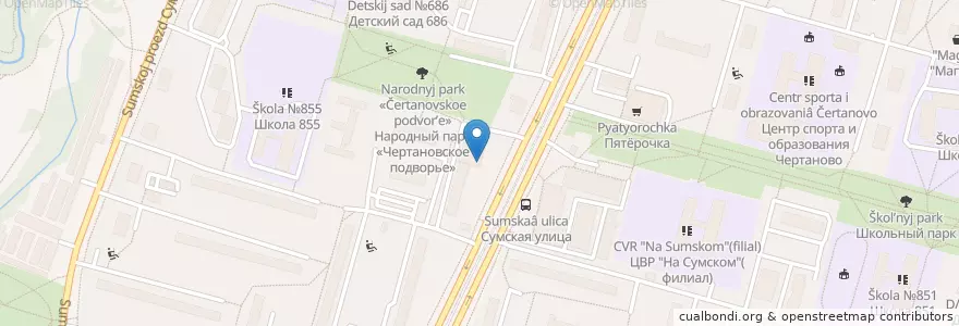 Mapa de ubicacion de Sberbank en Russia, Central Federal District, Moscow, Southern Administrative Okrug, Chertanovo Severnoye District.