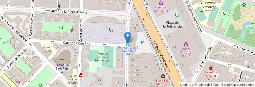 Mapa de ubicacion de 266 - Concepció Arenal 176 en España, Catalunya, Barcelona, Barcelonès, Barcelona.