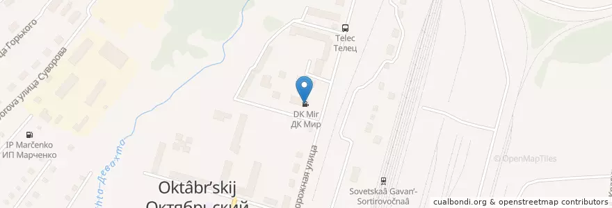 Mapa de ubicacion de ДК Мир en Rússia, Distrito Federal Oriental, Krai De Khabarovsk, Ванинский Район, Городское Поселение Октябрьский.
