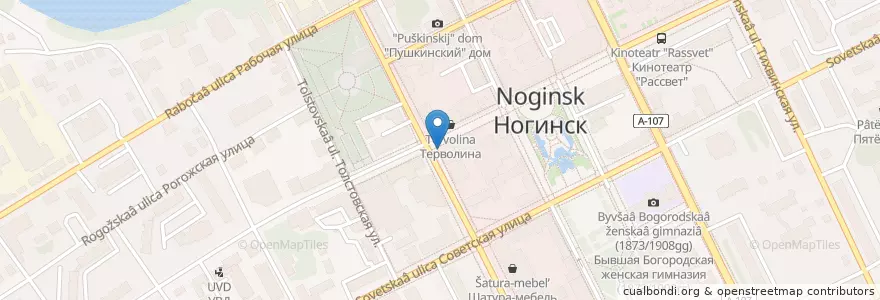 Mapa de ubicacion de Burger King en Russia, Central Federal District, Moscow Oblast, Bogorodsky City District.