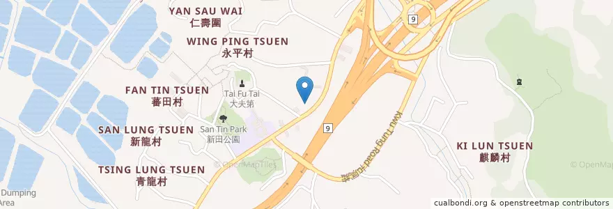 Mapa de ubicacion de 新田公廁 San Tin Public Toilet en 中国, 香港 Hong Kong, 广东省, 新界 New Territories, 元朗區 Yuen Long District.