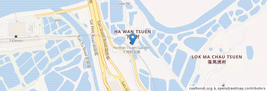 Mapa de ubicacion de 下灣村公廁 Ha Wan Tsuen Public Toilet en Cina, Hong Kong, Guangdong, Nuovi Territori, 元朗區 Yuen Long District.