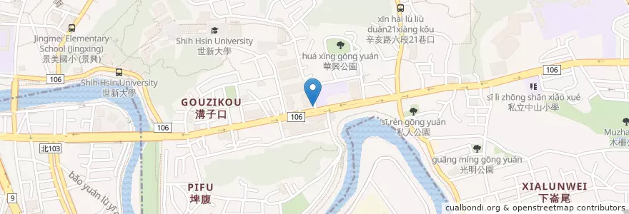 Mapa de ubicacion de 考試院 en تايوان, تايبيه الجديدة, تايبيه, 文山區.
