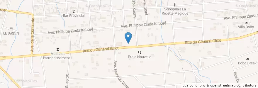 Mapa de ubicacion de Foret Diasso en ブルキナファソ, Hauts-Bassins, Houet.