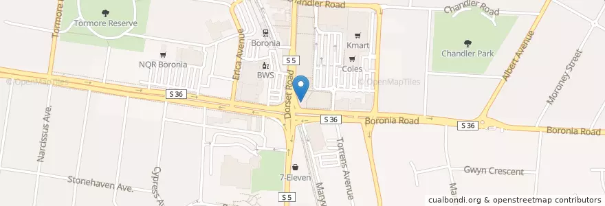 Mapa de ubicacion de Boyall's Pharmacy en استرالیا, Victoria, City Of Knox.