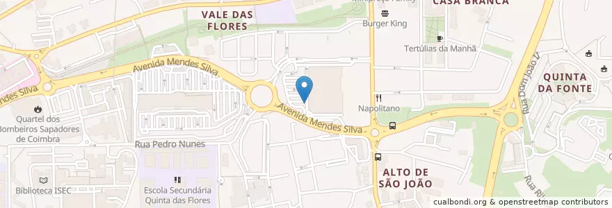 Mapa de ubicacion de Ponto electrão en Portugal, Centro, Baixo Mondego, Coimbra, Coimbra, Santo António Dos Olivais.