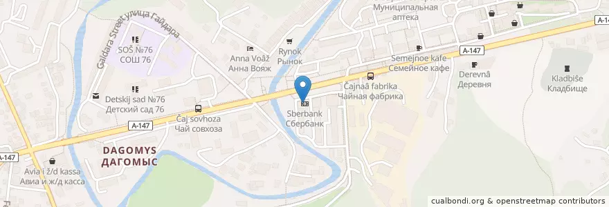Mapa de ubicacion de Sberbank en Russia, South Federal District, Krasnodar Krai, Resort Town Of Sochi (Municipal Formation).