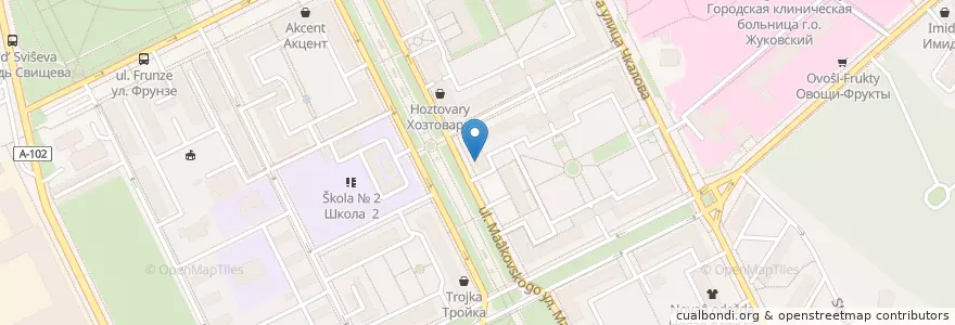 Mapa de ubicacion de Дошколенок en Rússia, Distrito Federal Central, Oblast De Moscou, Раменский Городской Округ, Городской Округ Жуковский.