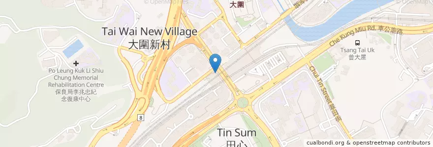 Mapa de ubicacion de 公眾單車泊位 en 中国, 广东省, 香港, 新界, 沙田區.