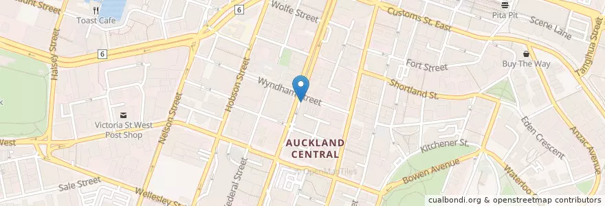 Mapa de ubicacion de The Gourmet en Новая Зеландия, Auckland, Waitematā.