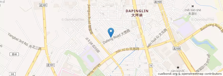 Mapa de ubicacion de 大豐牛肉麵 en Taiwan, Neu-Taipeh, Xindian.