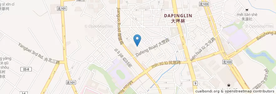Mapa de ubicacion de 貴格會大坪林教會 en تايوان, تايبيه الجديدة, 新店區.