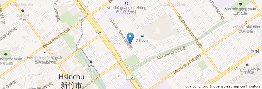 Mapa de ubicacion de 龍昌小館 en تايوان, مقاطعة تايوان, سين شو, 東區.
