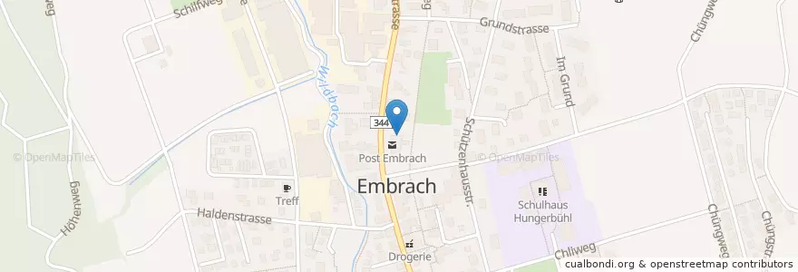 Mapa de ubicacion de Post Embrach en Швейцария, Цюрих, Бюлах, Embrach.