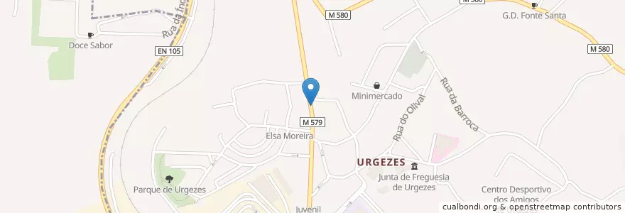 Mapa de ubicacion de Clínica Médico Dentária de Urgezes en Portugal, Norte, Braga, Ave, Guimarães.