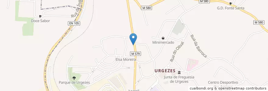 Mapa de ubicacion de Pastelaria Caneiros en 포르투갈, 노르트 지방, Braga, Ave, Guimarães.